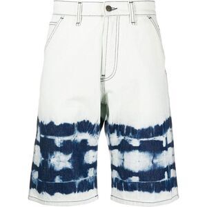 MSGM Men's Abstract Dip-Dye Denim Cargo Shorts Men BLUE Pants